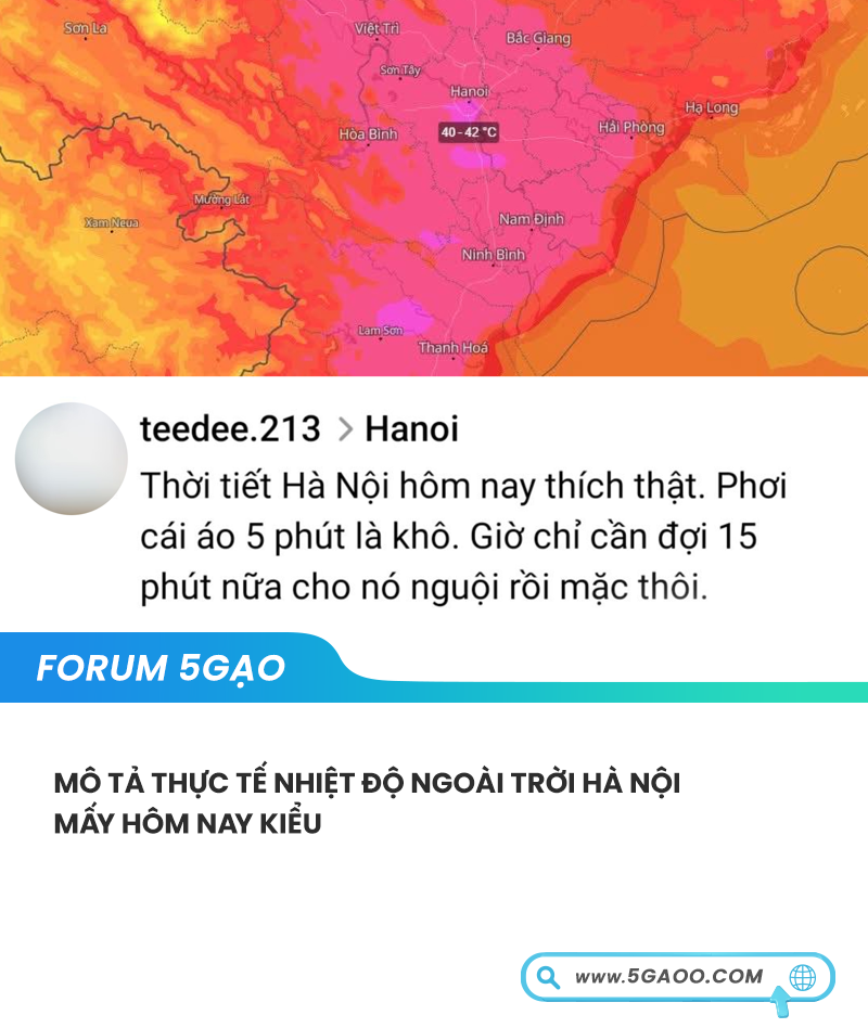 Anh em 5Gao mô tả thực tế nhiệt độ ngoài trời Hà Nội mấy hôm nay kiểu