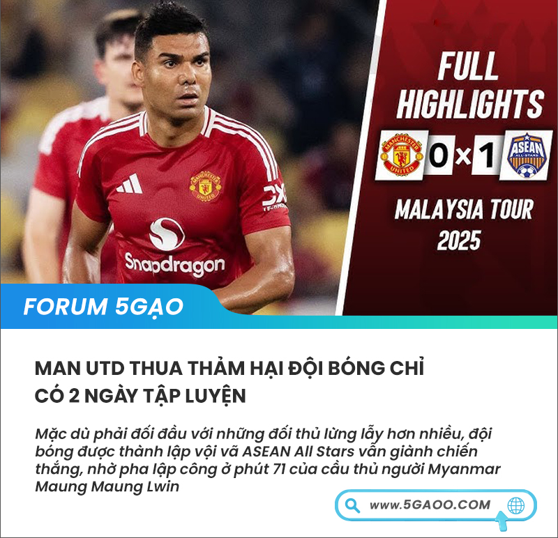 Ngôi sao Đông Nam Á thắng MU với tỉ số 1-0